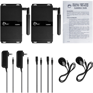 SIIG Wireless 1080P HDMI Video Kit - Mid-Range - 1 Input Device - 1 Output Device - 165 ft 50292 mm Range - 1 x HDMI In - 1 x HDMI - CE-H22G12-S1