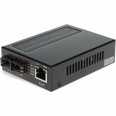AddOn 101001000Base-TXRJ-45 to 2 Open SFP Port POE Media Converter - Network RJ-45 - 1x PoE RJ-45 Ports - Multi-mode - - - ADD-GMC-1RJ2SFP-POE