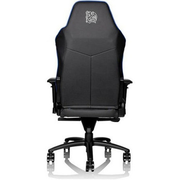 Tt eSPORTS GT Comfort Gaming Chair - For Game - Foam Aluminum Steel Polyvinyl Chloride PVC Faux Leather Metal - Black Blue GC-GTC-BLLFDL-01