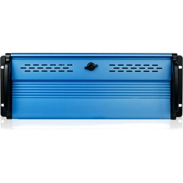 iStarUSA 4U Compact Stylish Rackmount Chassis with 500W Redundant Power Supply - Rack-mountable - Black Blue - Aluminum Alloy Steel D2-407-BL-50R8P8