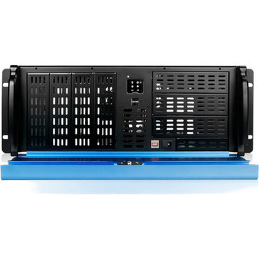 iStarUSA 4U Compact Stylish Rackmount Chassis with 500W Redundant Power Supply - Rack-mountable - Black Blue - Aluminum Alloy Steel D2-407-BL-50R8P8