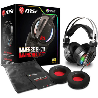 MSI Immerse GH70 Gaming Headset - Stereo - USB - Wired - 32 Ohm - 20 Hz to 40 kHz - Over-the-head - Binaural - Circumaural - 66 ft - IMMERSE GH70