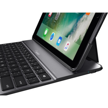 Belkin QODE Ultimate Lite KeyboardCover Case for 97 24638 mm Apple iPad 5th Generation iPad Air Tablet - Black - Retail F5L904TTBLK