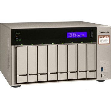 QNAP Powerful NAS with AMD RX-421BD Quad-Core APU and PCIe Expandability - AMD R-Series RX-421BD Quad-core 4 Core 210 GHz - 8 x HDD TVS-873E-4G-US