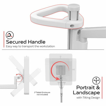 CTA Digital Medical VESA Compatible Articulating Arm Rolling Floor Stand - 33 lb 1496855 g Load Capacity - Floor - Metal ADD-MAAVFL
