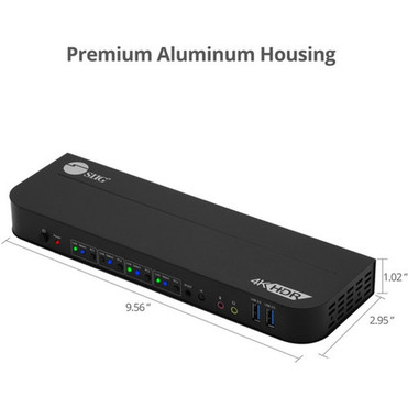 SIIG 4x1 HDMI 4K HDR KVM USB 30 Switch with Remote Control - 4 Computers - 1 Local Users - 3840 x 2160 - 50 Hz 60 Hz - 8 x USB - CE-KV0F11-S1