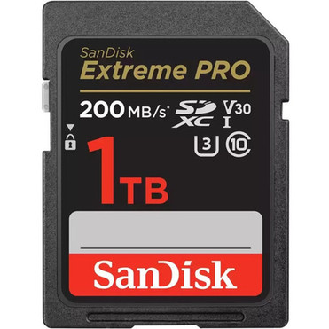 SanDisk Extreme PRO 1 TB Class 10UHS-I U3 V30 SDXC - 200 MBs Read - 140 MBs Write SDSDXXD-1T00-GN4IN