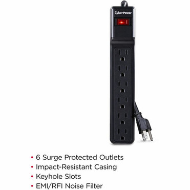 CyberPower_CSB604_Essential_6-Outlets_Surge_Suppressor_with_900_Joules_and_4FT_Cord_-_Plain_Brown_Boxes_-_6_x_NEMA_5-15R_-_900_J_-_125_CSB604 CyberPower_CSB604_Essential_6-Outlets_Surge_Suppressor_with_900_Joules_and_4FT_Cord_-_Plain_Brown_Boxes_-_6_x_NEMA_5-15R_-_900_J_-_125_CSB604