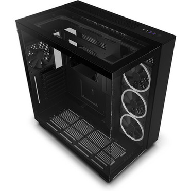 NZXT H9 Elite Premium Dual-Chamber Mid-Tower Airflow Case - Mid-tower - Matte Black - Galvanized Cold Rolled Steel SGCC Tempered - CM-H91EB-01
