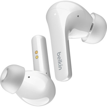 Belkin SOUNDFORM Flow Noise Cancelling Earbuds - Mono Stereo - Wireless - Bluetooth - 328 ft - Earbud - Binaural - In-ear - Noise - AUC006BTWH