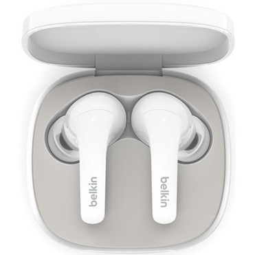 Belkin SOUNDFORM Flow Noise Cancelling Earbuds - Mono Stereo - Wireless - Bluetooth - 328 ft - Earbud - Binaural - In-ear - Noise - AUC006BTWH