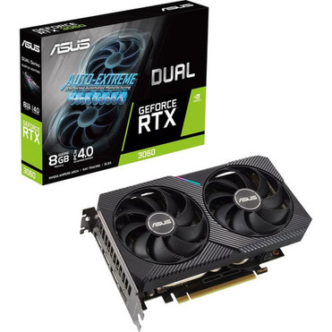 Asus NVIDIA GeForce RTX 3060 Graphic Card - 8 GB GDDR6 - 7680 x 4320 - 181 GHz Boost Clock - 128 bit Bus Width - PCI Express 40 - - DUAL-RTX3060-8G