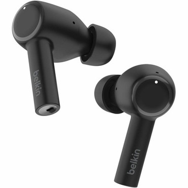 Belkin SoundForm Pulse Noise Cancelling Earbuds - Stereo Mono - True Wireless - Bluetooth - Earbud - Binaural - In-ear - Noise - AUC007BTBLK