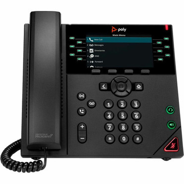 Poly VVX 450 IP Phone - Corded - Corded - Desktop Wall Mountable - Black - 12 x Total Line - VoIP - 2 x Network RJ-45 - PoE Ports 89B77AAABA
