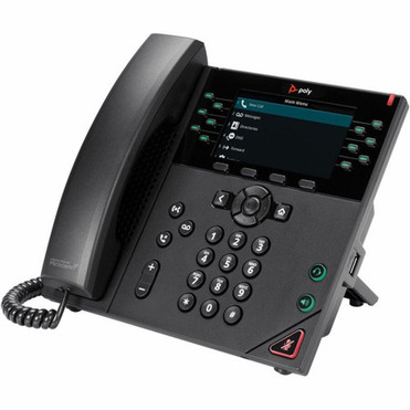 Poly VVX 450 IP Phone - Corded - Corded - Desktop Wall Mountable - Black - 12 x Total Line - VoIP - 2 x Network RJ-45 - PoE Ports 89B77AAABA