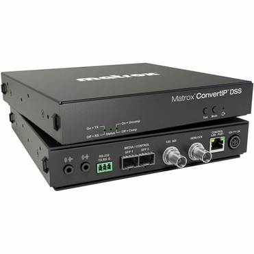 Matrox Dual-Channel SFP SDI-to-IP TransmitterReceiver - 1 x Network RJ-45 - 4K - 4096 x 2160 - Power over Ethernet PoE - CIP-DSS
