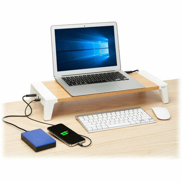 Tripp Lite by Eaton Monitor Riser for Desk - Wood Top USB-A Charge and Data Ports - 44 lb 1995806 g Load Capacity - 310 7874 x MR229USB