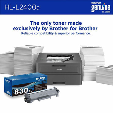 Brother HL-L2400D Desktop Wired Laser Printer - Monochrome - 32 ppm Mono - 1200 x 1200 dpi Print - Automatic Duplex Print - 250 Sheets HLL2400D