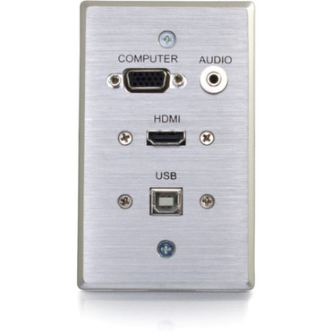 C2G_HDMI_VGA_35mm_Audio_and_USB_Pass_Through_Single_Gang_Wall_Plate_-_Aluminum_-_1-gang_-_Aluminum_-_1_x_HDMI_Ports_-_1_x_Ports_39707 C2G_HDMI_VGA_35mm_Audio_and_USB_Pass_Through_Single_Gang_Wall_Plate_-_Aluminum_-_1-gang_-_Aluminum_-_1_x_HDMI_Ports_-_1_x_Ports_39707