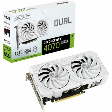 Asus NVIDIA GeForce RTX 4070 SUPER Graphic Card - 12 GB GDDR6X - 7680 x 4320 - 255 GHz Boost Clock - 192 bit Bus Width - PCI Express DUAL-RTX4070S-O12G-EVO-WHITE