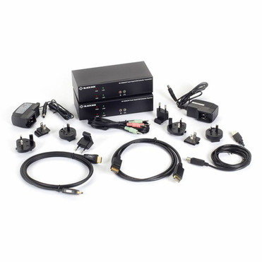 Black Box KVX Series KVM Extender Kit over Fiber - 4K Dual-Monitor HDMIDisplayPort USB 20 Serial Audio Local Video - 180446 - KVXLCHDPF-200-SFPBN1