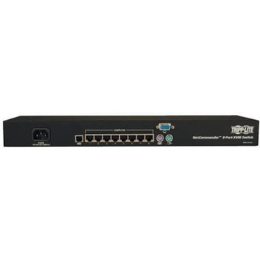 Tripp Lite B072-008-1 8-Port NetCommander Cat5 KVM Switch TAA Compliant - Steel Housing - 8 x 1 - 8 x RJ-45 Keyboard/Mouse/Video - 1U (Fleet Network)