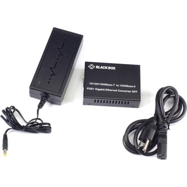 Black Box Pure Networking Gigabit Ethernet (1000-Mbps) PoE+ Media Converter - 1 x Network (RJ-45) - Gigabit Ethernet - 1000Base-X - 1 (LGC215A)
