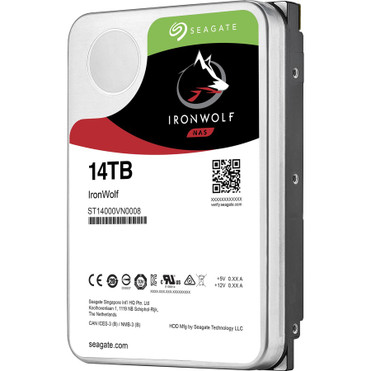 Seagate IronWolf ST14000VN0008 14 TB Hard Drive - 3.5" Internal - SATA (SATA/600) - Conventional Magnetic Recording (CMR) Method - - 3 (ST14000VN0008)