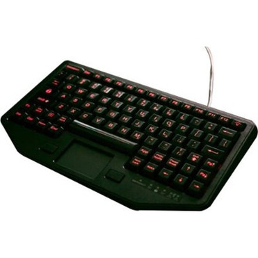 Gamber-Johnson iKey Full Travel Keyboard with Integrated Touchpad - Cable Connectivity - USB Interface - Emergency Hot Key(s) - (7300-0180)