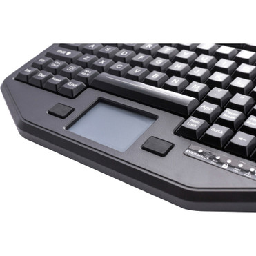 Gamber-Johnson iKey Full Travel Keyboard with Integrated Touchpad - Cable Connectivity - USB Interface - Emergency Hot Key(s) - (7300-0180)