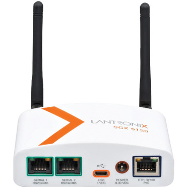 Lantronix SGX 5150 IoT Gateway Device - 256 MB - Twisted Pair - 1 x Network (RJ-45) - 1 x USB - 2 x Serial Port - 10/100Base-TX - Fast (Fleet Network)