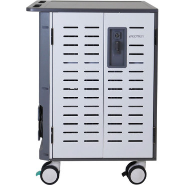 Ergotron Zip40 Charging Cart - 3 Shelf - 255 lb (115666.05 g) Capacity - 4 Casters - 5" (127 mm) Caster Size - Steel - 30" (762 mm) x (Fleet Network)