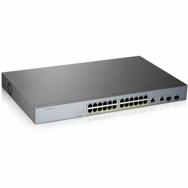 ZYXEL 24-port GbE Smart Managed PoE Switch with GbE Uplink - 24 Ports - Manageable - 2 Layer Supported - Modular - 2 SFP Slots - W - W (Fleet Network)