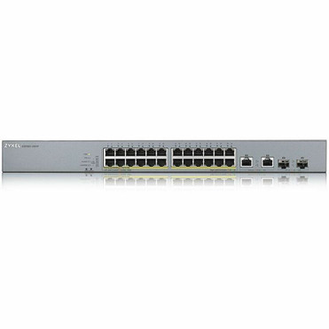 ZYXEL 24-port GbE Smart Managed PoE Switch with GbE Uplink - 24 Ports - Manageable - 2 Layer Supported - Modular - 2 SFP Slots - W - W (GS1350-26HP)