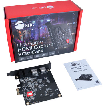 SIIG Live Game HDMI Capture PCIe Card - Functions: Video Capturing, Video Recording, Video Streaming, Audio Embedding, Audio - PCI 2.0 (CE-H25111-S1)
