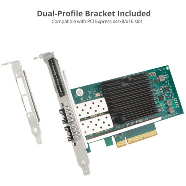 SIIG Dual Port 10G SFP+ Ethernet Network PCI Express - PCI Express 2.0 x8 - Optical Fiber - 10GBase-X - Plug-in Card (LB-GE0511-S1)