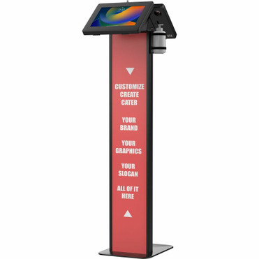 CTA Digital Premium Dual Enclosure Locking Floor Stand Kiosk with Graphic Card Slot and Soap Dispenser Bracket (Black) - Up to 11" mm) (Fleet Network)