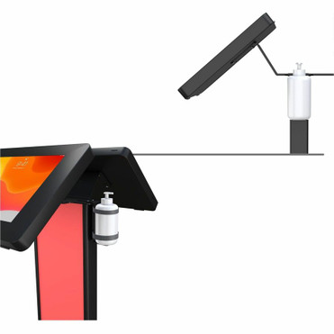 CTA Digital Premium Dual Enclosure Locking Floor Stand Kiosk with Graphic Card Slot and Soap Dispenser Bracket (Black) - Up to 11" mm) (PAD-PSTT2B)