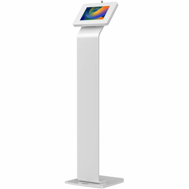 CTA Digital Premium Small Locking Floor Stand Kiosk (White) - Up to 8" (203.20 mm) Screen Support - 50" (1270 mm) Height x 13.50" mm) (Fleet Network)
