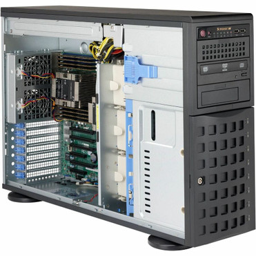 Supermicro SuperChassis Computer Case - Tower - Black - 4U - 2 x 1.20 kW - Power Supply Installed - EATX, ATX, Micro ATX Motherboard - (Fleet Network)