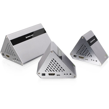 IOGEAR Ultra-Fast 60GHz Wireless 4K UHD Transmitter & Receiver Kit for 2 TVs - 1 Input Device - 2 Output Device - 40 ft (12192 mm) - 3 (GW4K30GH60KIT)