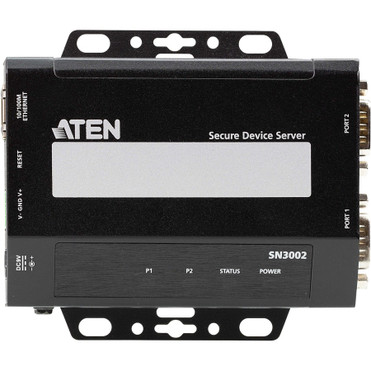ATEN SN3002 2-Port RS-232 Secure Device Server - Twisted Pair - 1 x Network (RJ-45) - 2 x Serial Port - 10/100Base-TX - Fast Ethernet (SN3002)