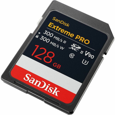 SanDisk Extreme PRO SDSDXDM-128G-GN4IN 128 GB Class 10/UHS-II (U3) V90 SDXC - 1 - 300 MB/s Read - 300 MB/s Write (SDSDXDM-128G-GN4IN)