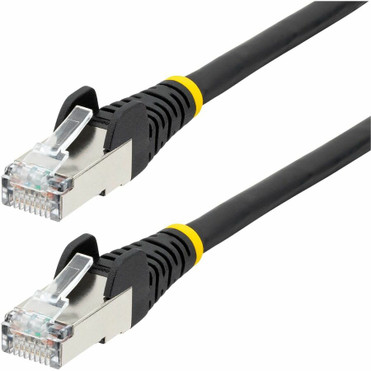 StarTech.com 60in CAT6a Ethernet Cable, Black Low Smoke Zero Halogen (LSZH) 10 GbE 100W PoE S/FTP Snagless RJ-45 Network Patch Cord - (Fleet Network)