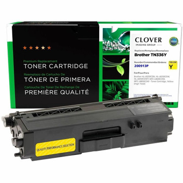 CIG Premium Remanufactured High Yield Laser Toner Cartridge TN336 (Brother TN336Y) - Yellow Each - 3,500 Pages (Fleet Network)