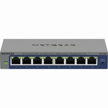 Netgear GS108E Ethernet Switch - 8 Ports - Gigabit Ethernet - 10/100/1000Base-T - 2 Layer Supported - 2.60 W Power Consumption - Pair (Fleet Network)