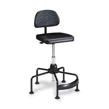 Safco TaskMaster Economy Industrial Chair - Black Seat Color - Polyurethane Seat Material - Black - 1 Each (Fleet Network)