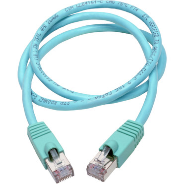 Tripp Lite series N262-003-AQ Cat.6a STP Patch Network Cable - 3 ft (0.91 m) Category 6a Network Cable for Network Device, Switch, POS (N262-003-AQ)