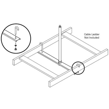 Tripp Lite series SRLCNTRSPPT18 Ceiling Mount for Cable Ladder - Black - Black (SRLCNTRSPPT18)