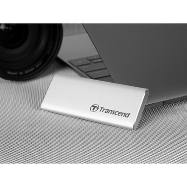 Transcend ESD240C 120 GB Portable Solid State Drive - External - SATA - Silver - USB 3.1 Type C - 3 Year Warranty (TS120GESD240C)